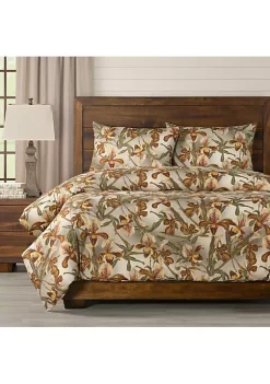 Smithsonian Lady Slipper Duvet Set- Queen- 3 Piece