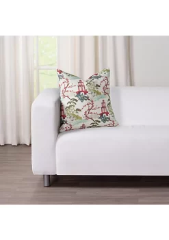 Smithsonian Sweet Magnolias Velvet Throw Pillow