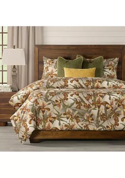 Smithsonian Lady Slipper Duvet Set- King- 7 Piece