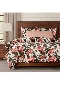 Smithsonian Classic Coneflowers Duvet Set- Queen- 5 Piece