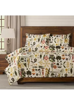 Smithsonian Take Root Duvet Set- California King- 3 Piece