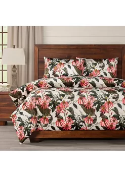 Smithsonian Classic Coneflowers Duvet Set- Full- 3 Piece